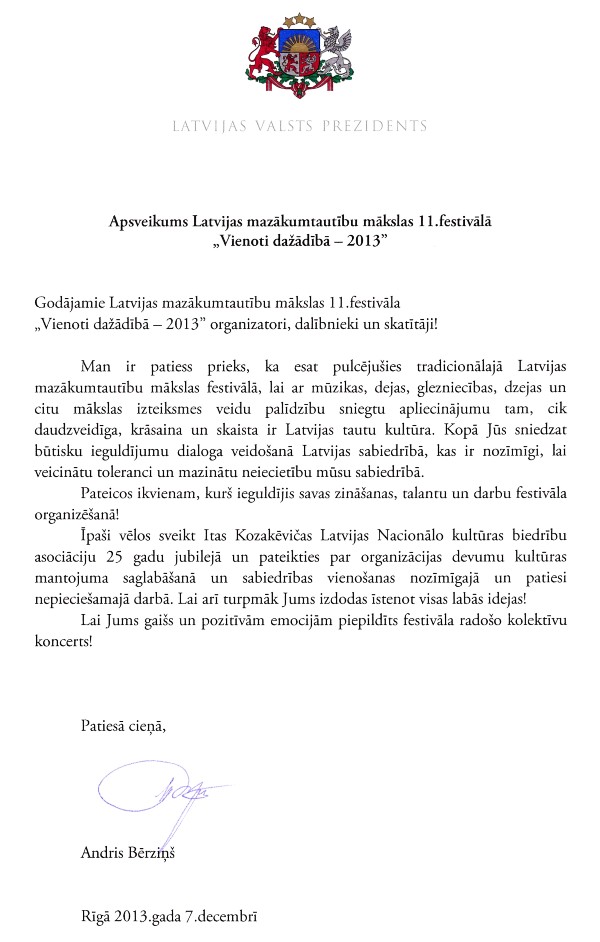 Prezidenta_apsveikums_Vienoti_Dazadiba_2013_LNKBA