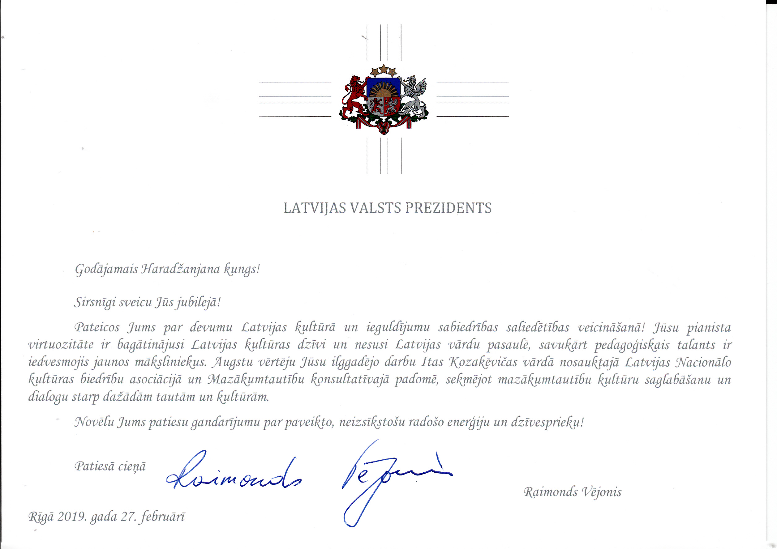 Prezidenta vestule RKh